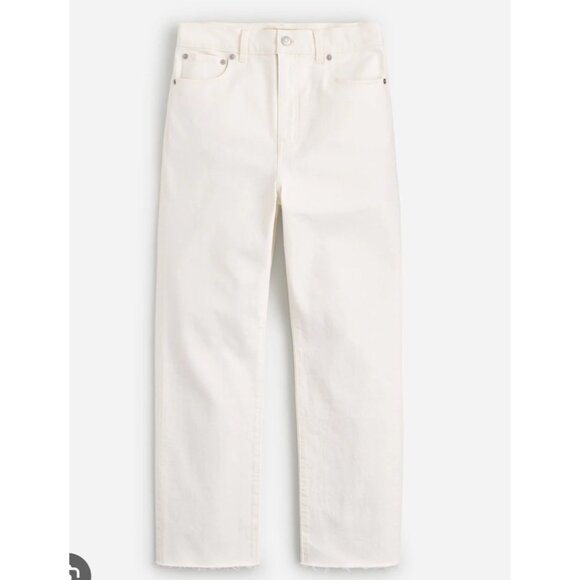 Madewell '90s Straight Crop Jean Tile White Sz 27 High Rise Raw Hem NQ179 - Picture 3 of 13